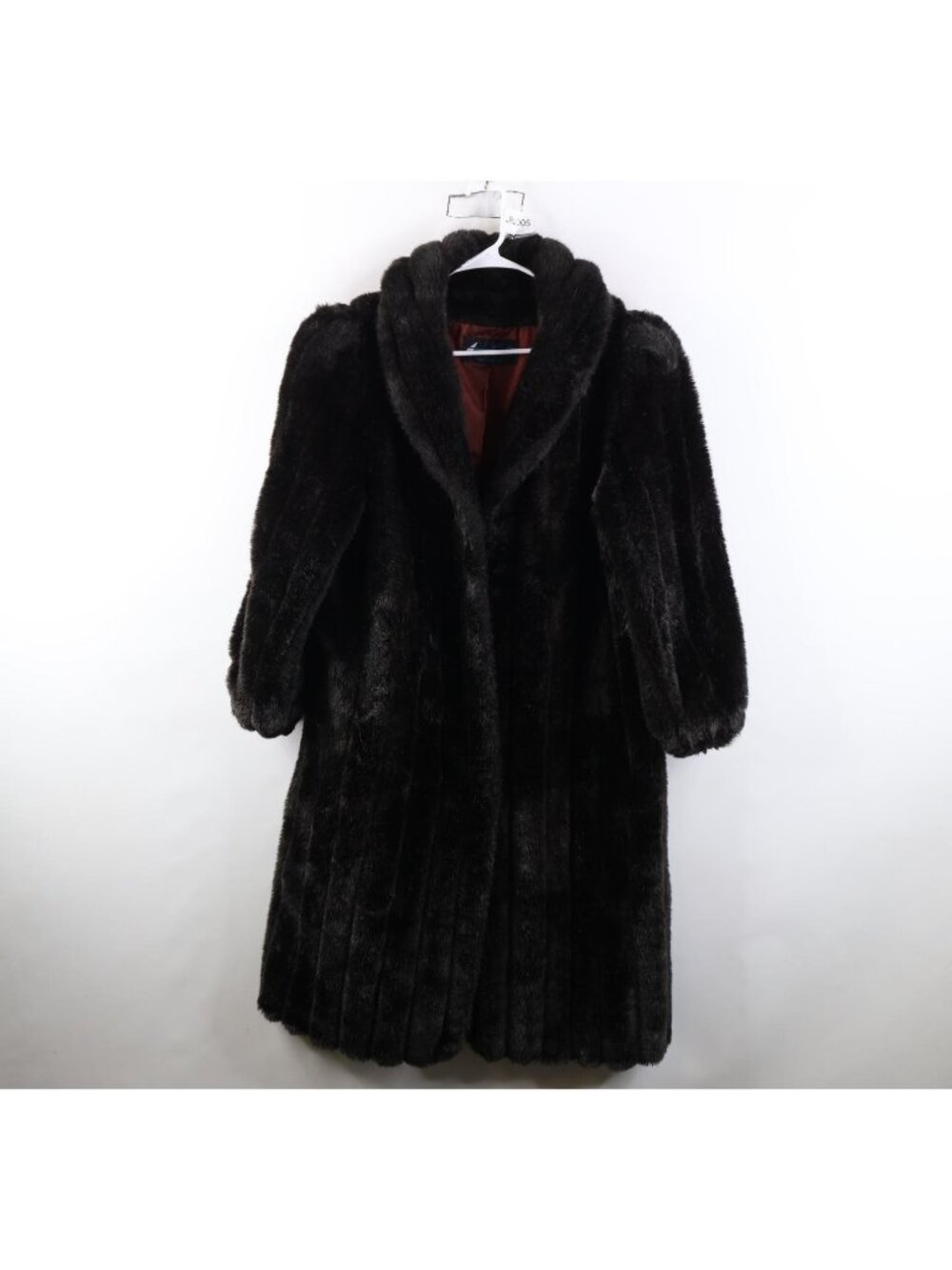 Vintage 80s 90s Streetwear Womens 16 Plush Faux Fur Full Length Jacket Coat USA